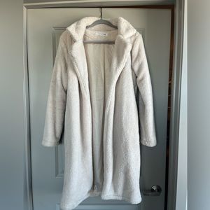 Only worn once - faux fur coat